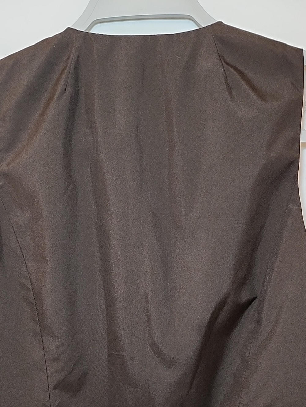 Tommy Hilfiger Y2K Chocolate tailored vest V-neckline pockets single button Sz 6 - Picture 11 of 16